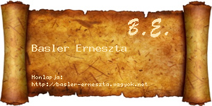 Basler Erneszta névjegykártya